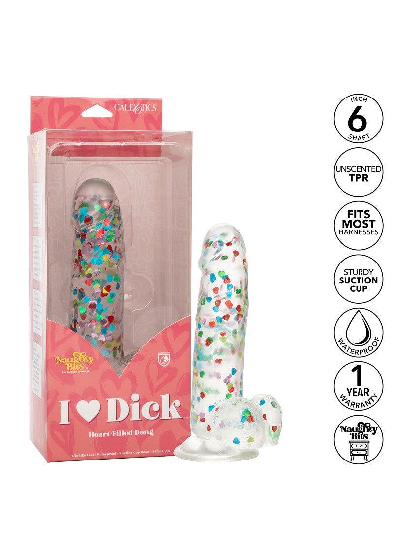 ♂ ♀ CalExotics Naughty Bits I Love Dick Heart-filled Dong @ Happytoys Sexshop: Toys for Feeling Happy & Easy 😊