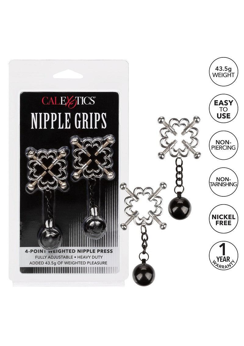 ♀ CalExotics Nipple Grips 4-punts verzwaarde tepel pers / klem @ Happytoys Sexshop: Toys for Feeling Happy & Easy 😊