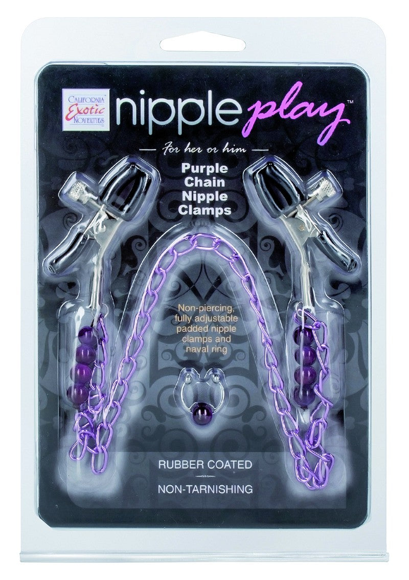 CalExotics Nipple Play Purple Chain Nipple Clamps Tepelklemmen Happytoys Sexshop: Toys for Feeling Happy & Easy 😊