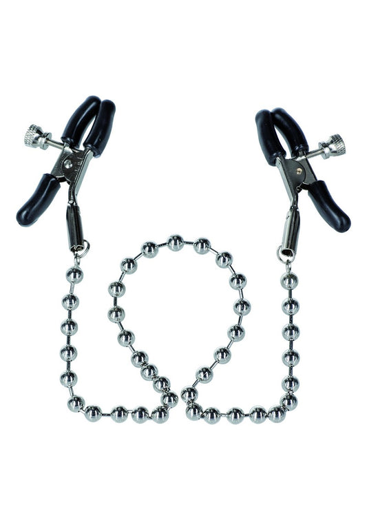 CalExotics Nipple Play Silver Beaded Nipple Clamps Tepelklemmen @ Happytoys Sexshop: Toys for Feeling Happy & Easy 😊