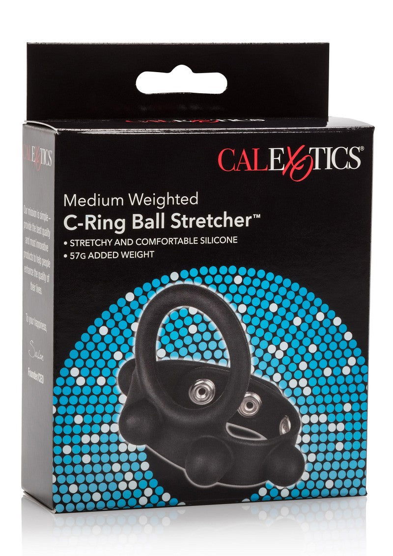 CalExotics Silicone Medium Weighted C-Ring Ball Stretcher @ Happytoys Sexshop: Toys for Feeling Happy & Easy 😊