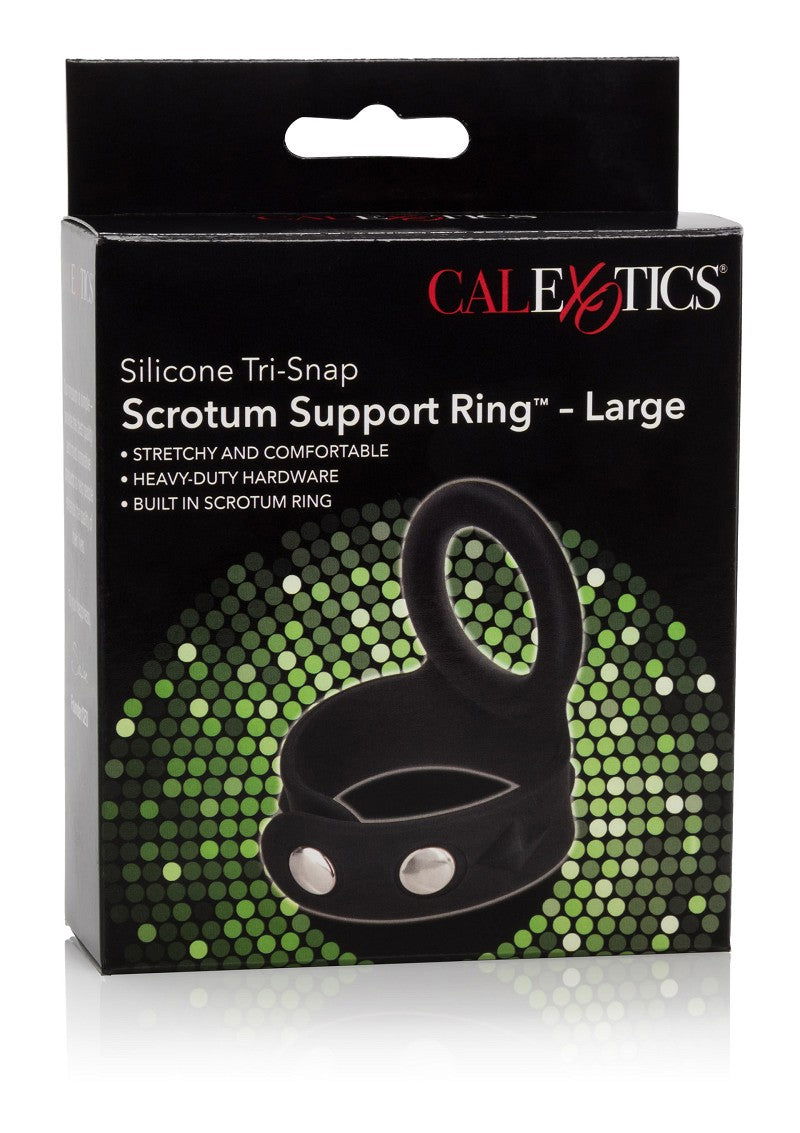 CalExotics Silicone Tri-Snap Scrotum Support Ring - Large @ Happytoys Sexshop: Toys for Feeling Happy & Easy 😊