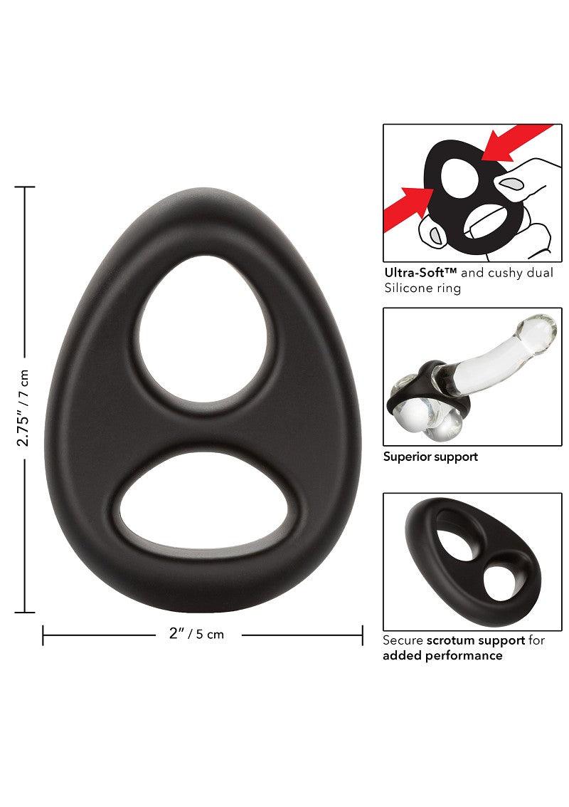 ♂ CalExotics Ultra-Soft Dual Ring Cock & Scrotum ring @ Happytoys Sexshop: Toys for Feeling Happy & Easy 😊