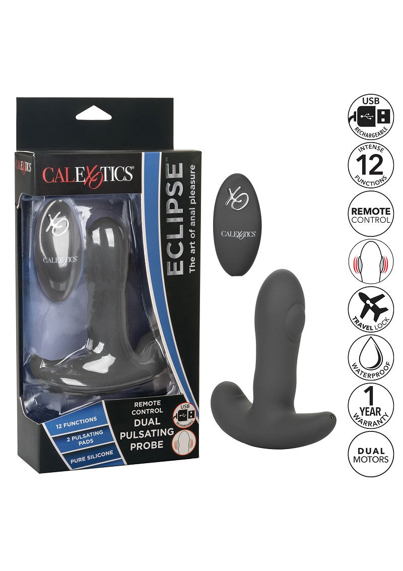 ♂ ♀ CalExotics Eclipse Remote Control Dual Pulsating Probe vibrator