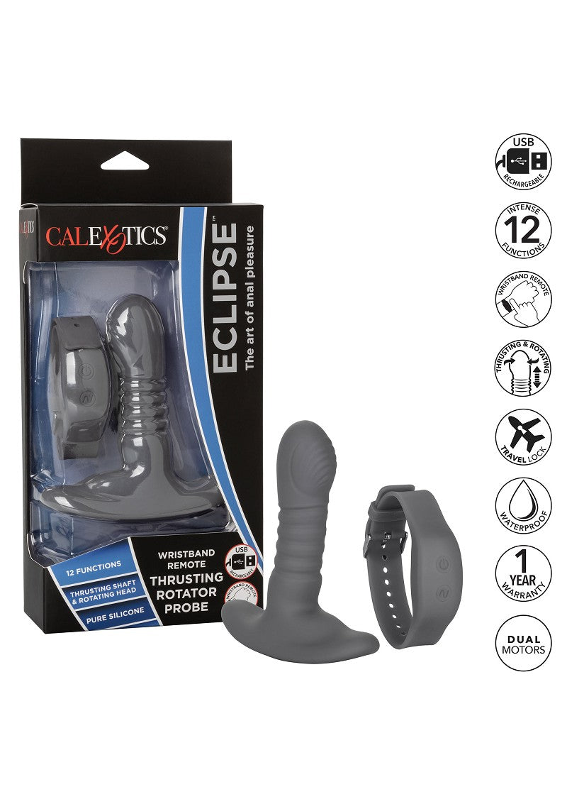 ♂ ♀ CalExotics Eclipse Wristband Remote Thrusting Rotator Probe vibrator