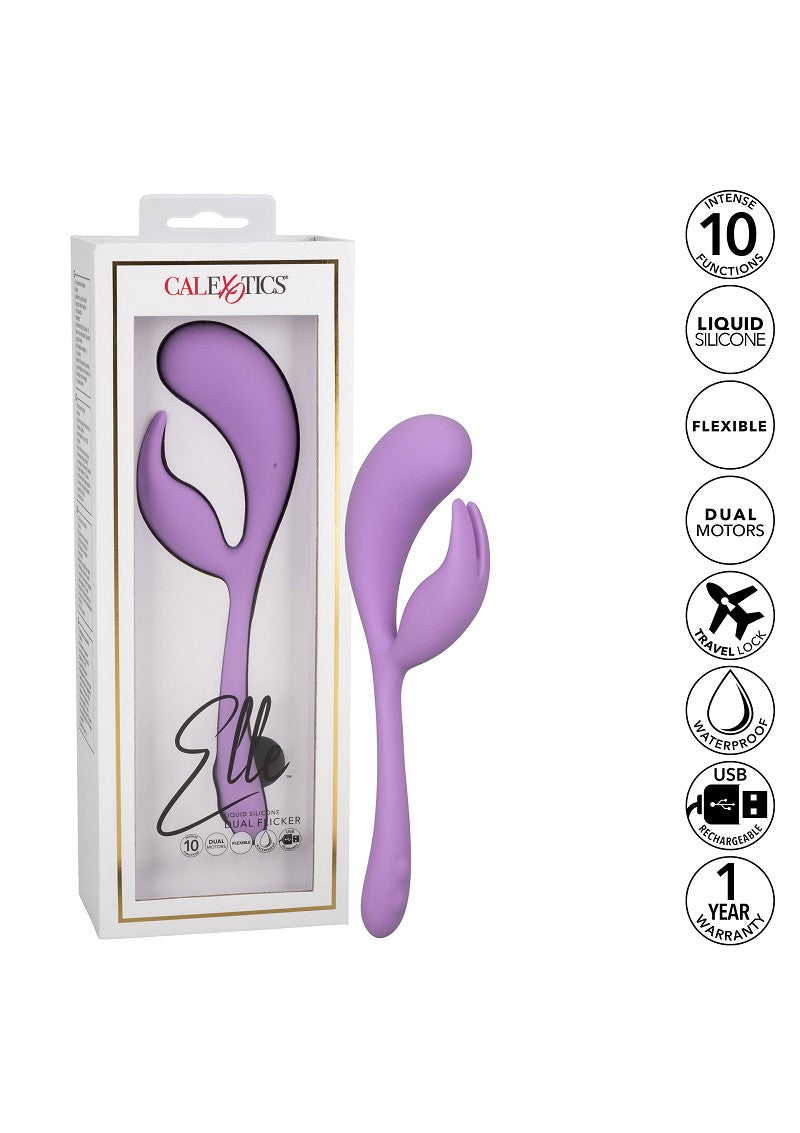 ♀ CalExotics Elle Liquid Silicone Dual Flicker Vibrator