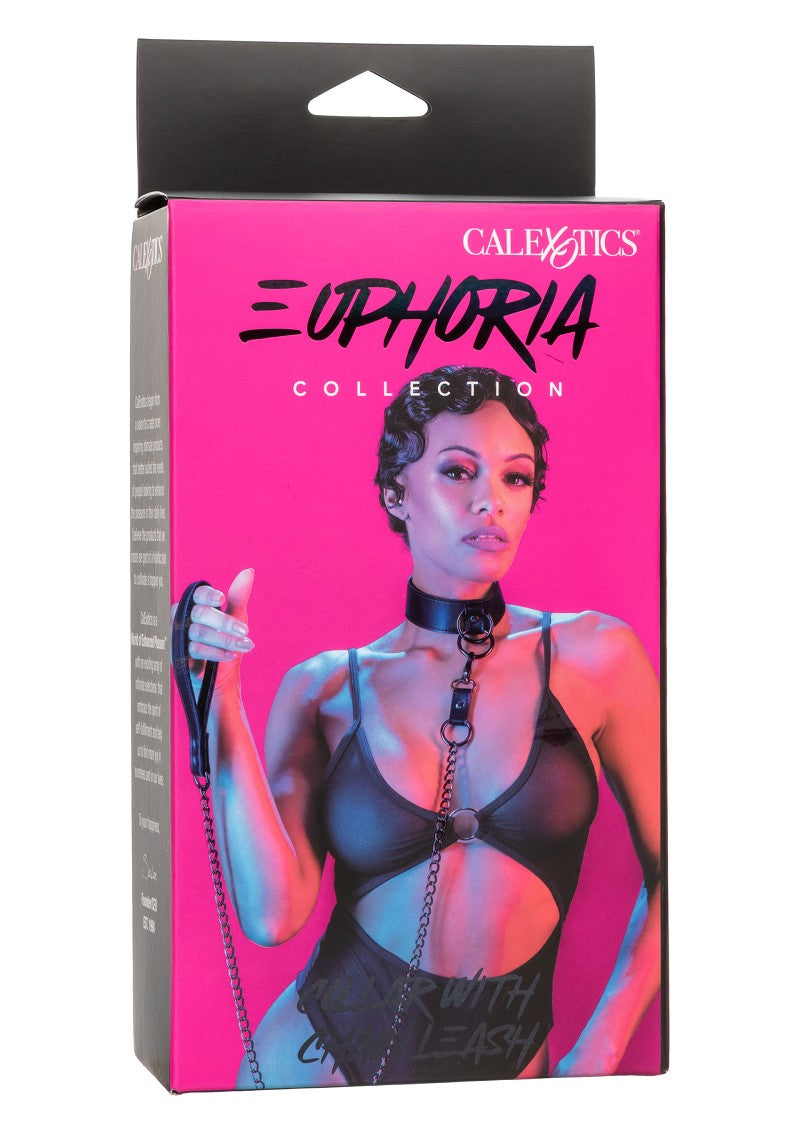 ♂ ♀ CalExotics Euphoria Collection Collar with Chain Leash @ Happytoys Sexshop: Toys for Feeling Happy & Easy 😊