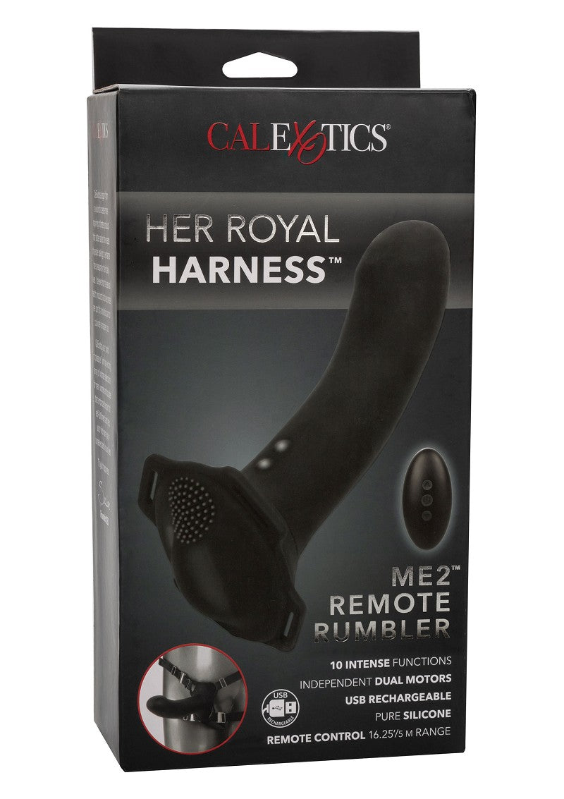 ♂ ♀ CalExotics Her Royal Harness Me2 Remote Rumbler Pegging Strap-On