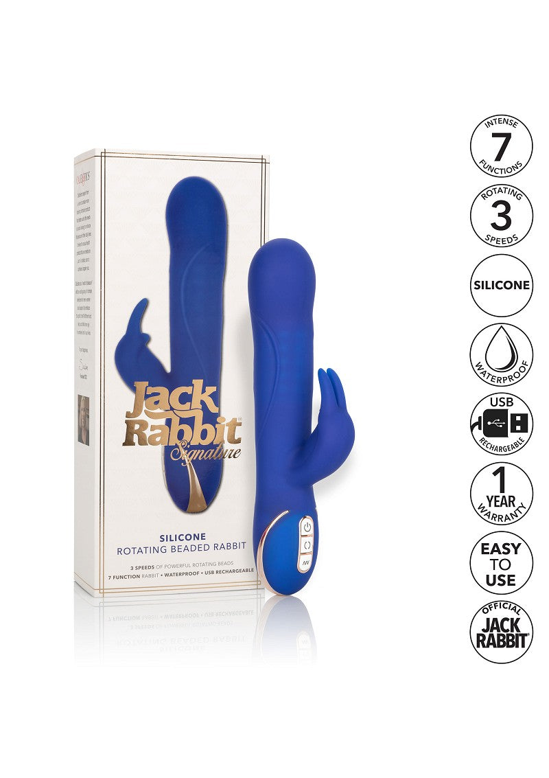 ♀ CalExotics Jack Rabbit Signature Silicone Rotating Beaded Rabbit vibrator @ Happytoys Sexshop: Toys for Feeling Happy & Easy 😊