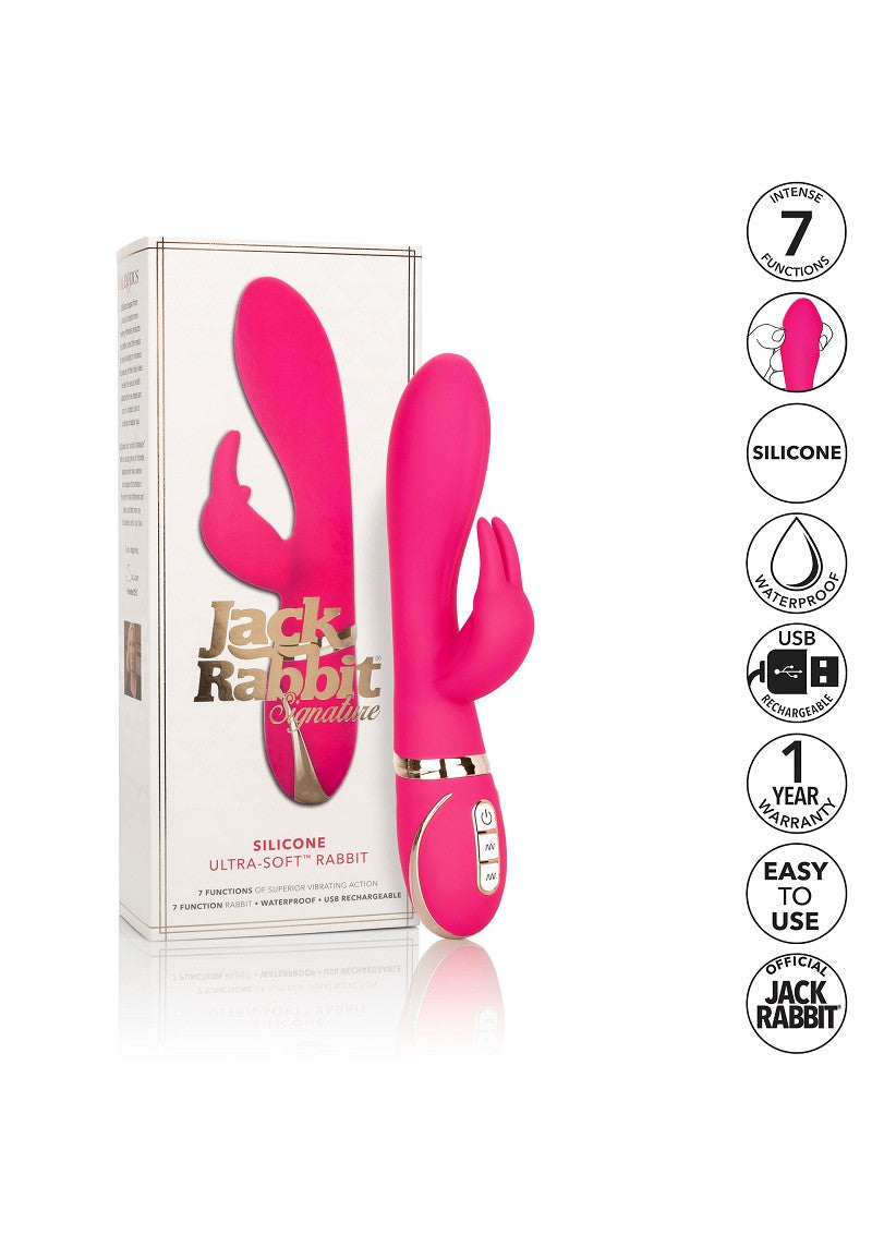 ♀ CalExotics Jack Rabbit Signature Silicone Ultra-Soft Rabbit vibrator @ Happytoys Sexshop: Toys for Feeling Happy & Easy 😊