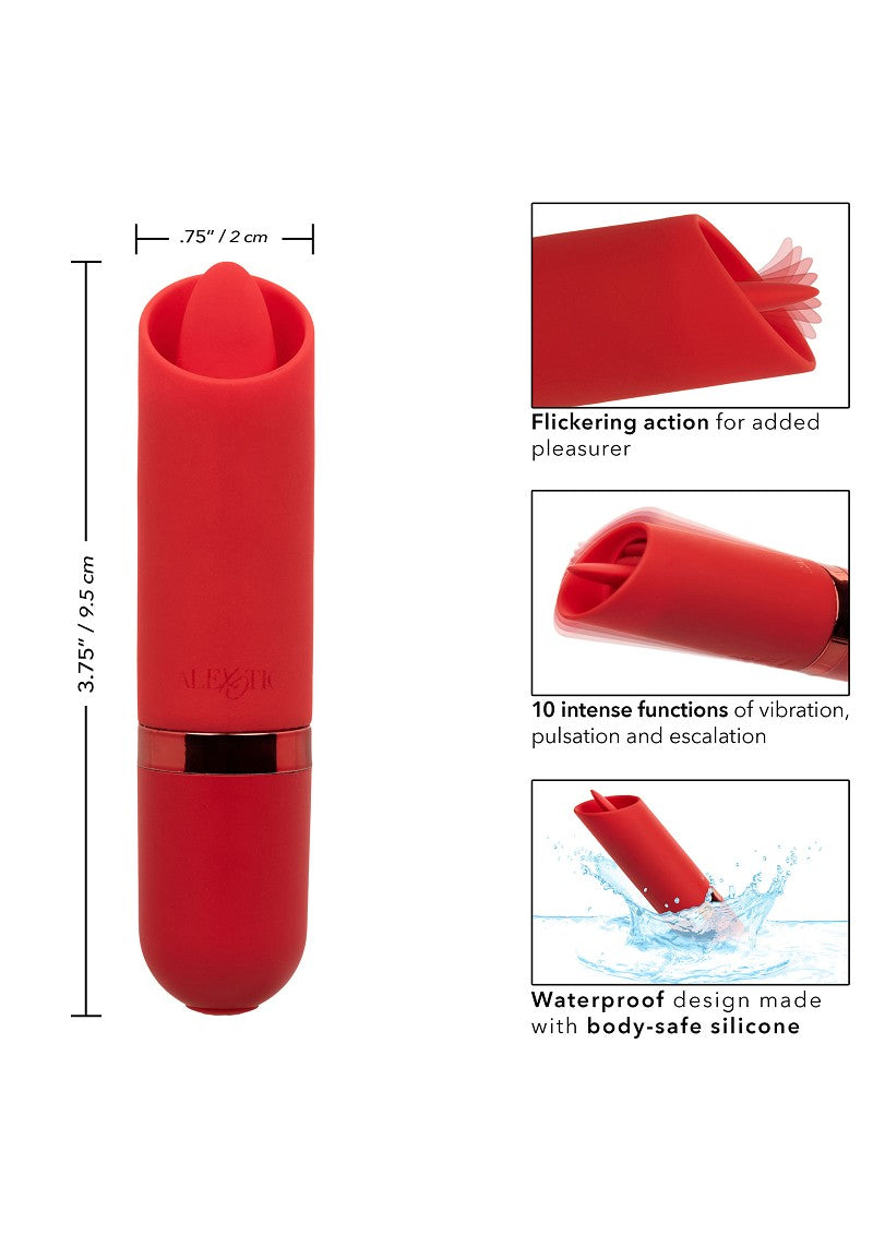 ♀ CalExotics Kyst Flicker mini lipstick vibrator met tong