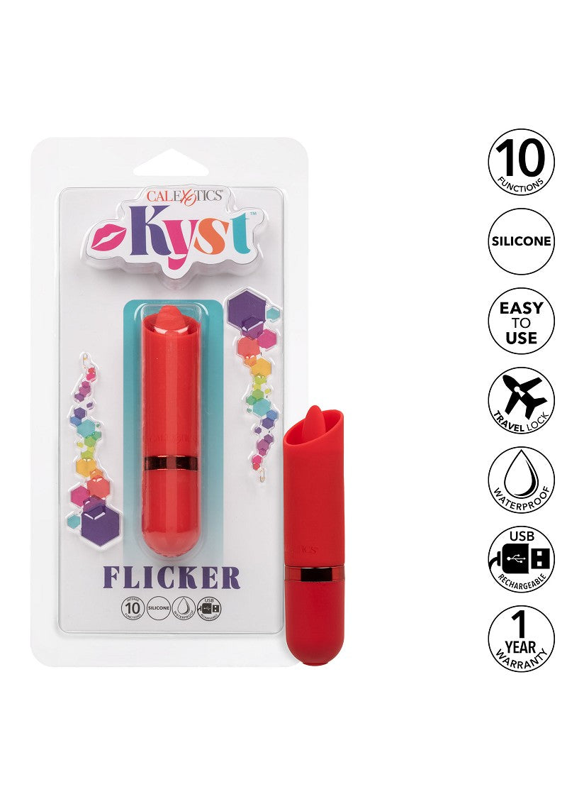 ♀ CalExotics Kyst Flicker mini lipstick vibrator met tong @ Happytoys Sexshop: Toys for Feeling Happy & Easy 😊