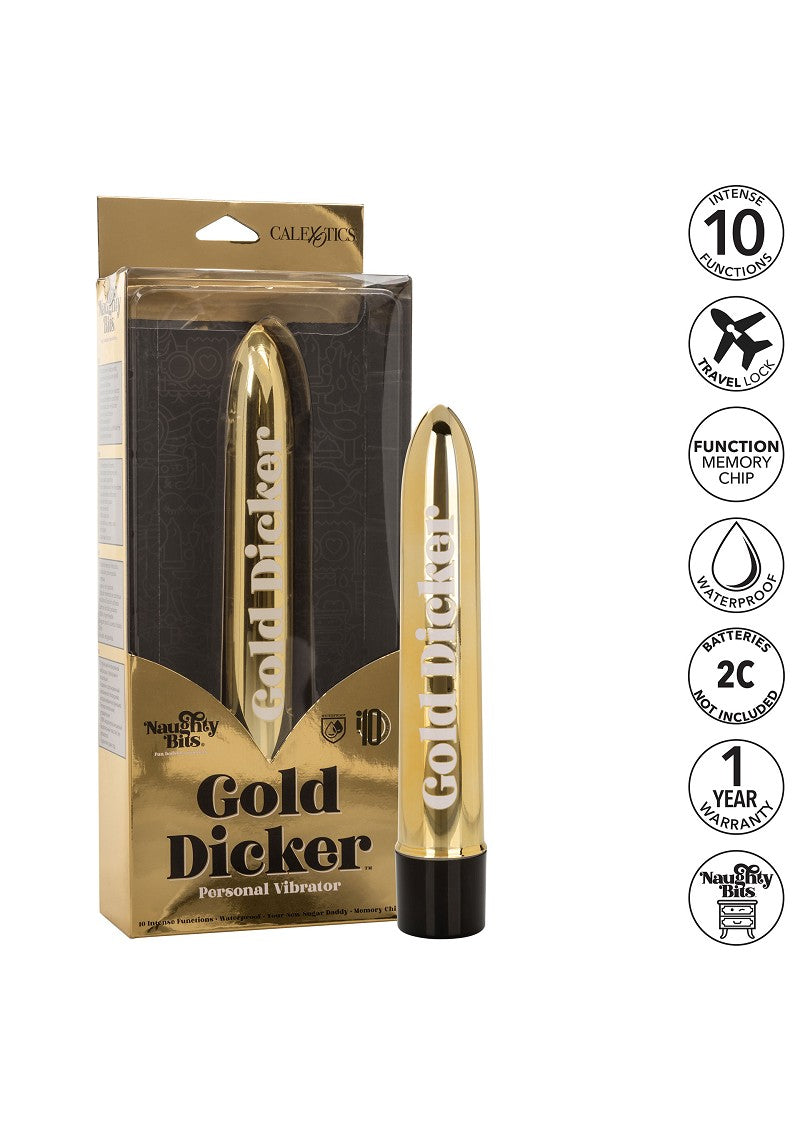 ♀ CalExotics Naughty Bits Gold Dicker Persoonlijke vibrator @ Happytoys Sexshop: Toys for Feeling Happy & Easy 😊