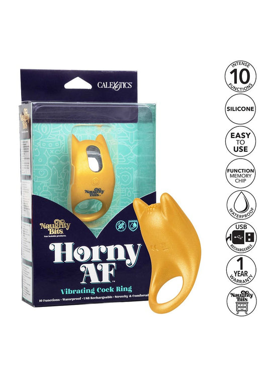 ♂ ♀ CalExotics Naughty Bits Horny AF Trillende vibrerende Cockring @ Happytoys Sexshop: Toys for Feeling Happy & Easy 😊