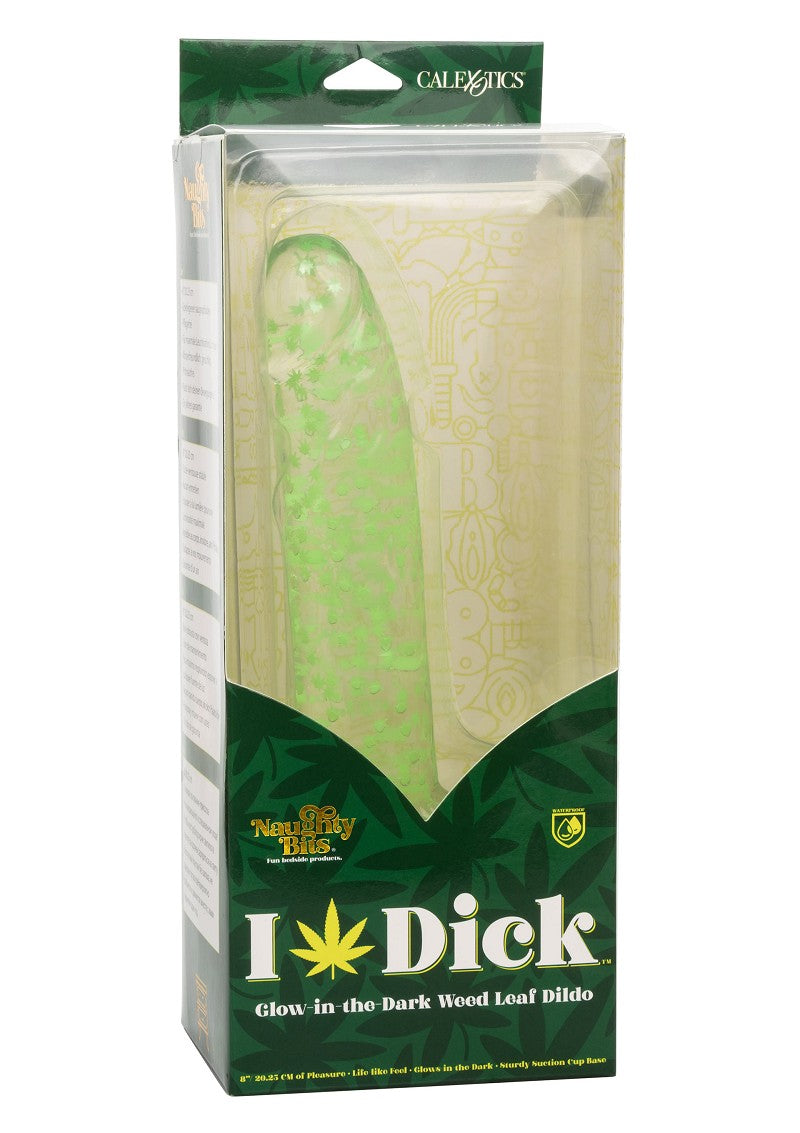 ♀ ♂ CalExotics Naughty Bits I Leaf Dick Glow-In-The-Dark Weed Leaf Dildo