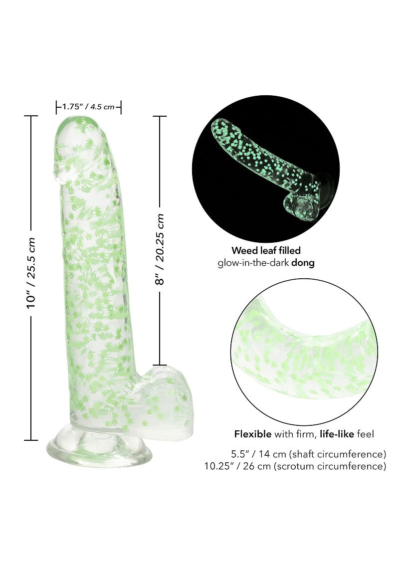 ♀ ♂ CalExotics Naughty Bits I Leaf Dick Glow-In-The-Dark Weed Leaf Dildo @ Happytoys Sexshop: Toys for Feeling Happy & Easy 😊