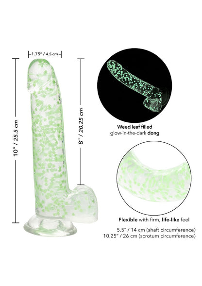 ♀ ♂ CalExotics Naughty Bits I Leaf Dick Glow-In-The-Dark Weed Leaf Dildo