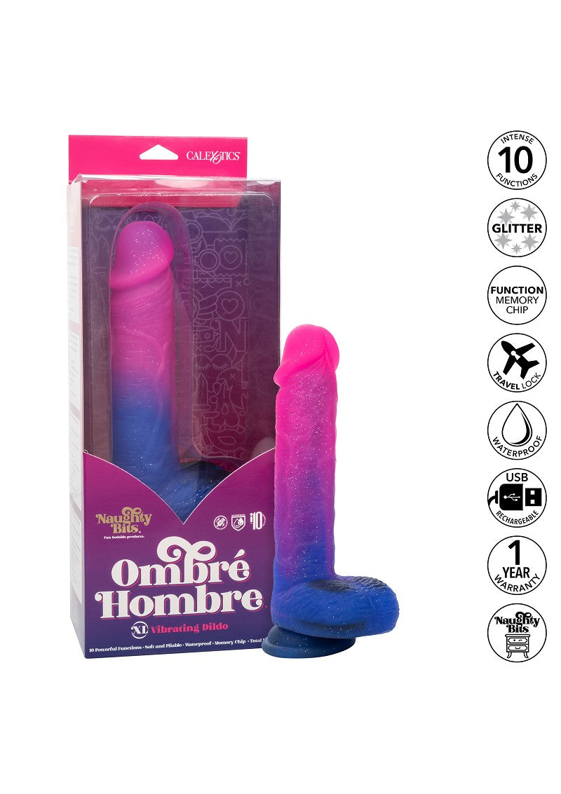 ♀ CalExotics Naughty Bits Ombré Hombre XL Vibrating Dildo