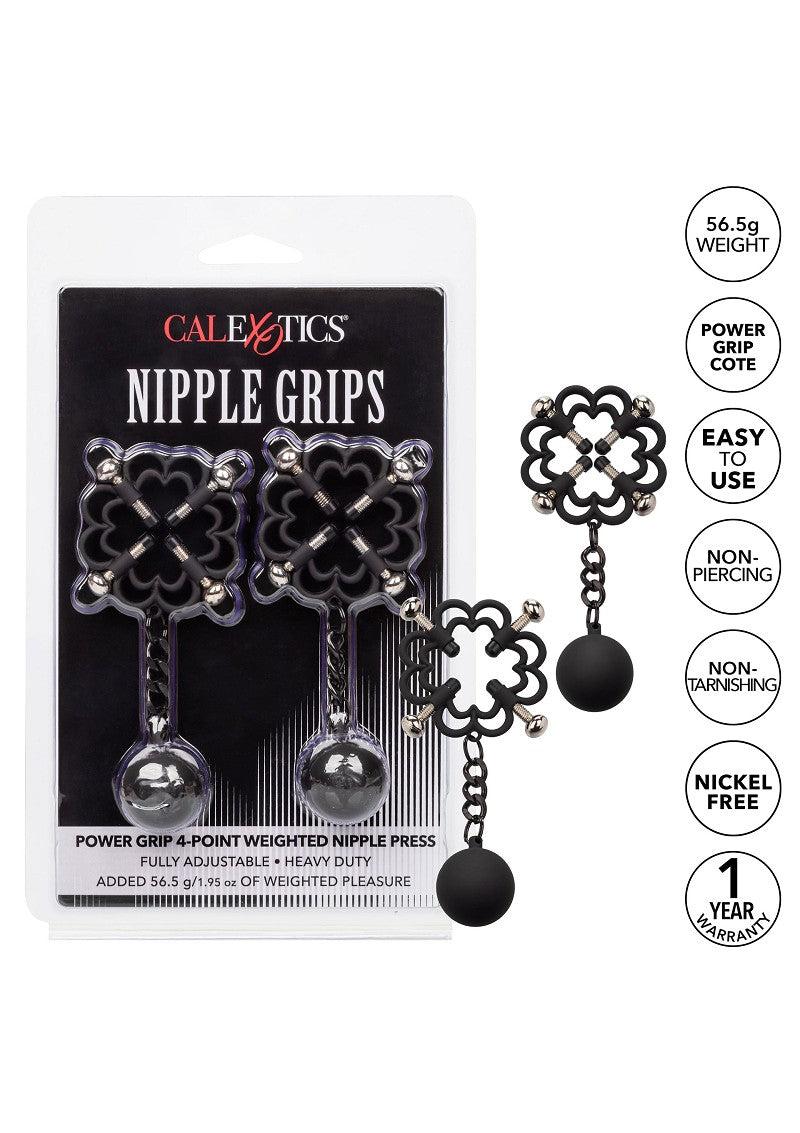 ♂ ♀ CalExotics Nipple Grips Power Grip 4-Point Weighted Nipple Press @ Happytoys Sexshop: Toys for Feeling Happy & Easy 😊