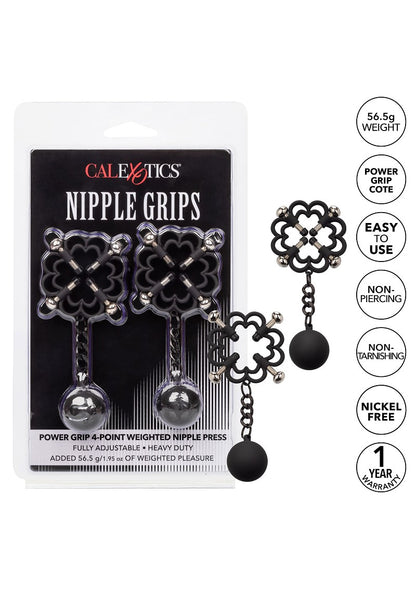 ♂ ♀ CalExotics Nipple Grips Power Grip 4-Point Weighted Nipple Press