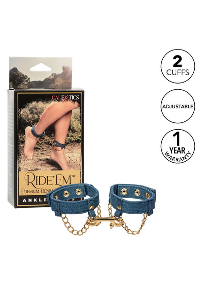 ♀ CalExotics Ride 'em Premium Denim Collection Ankle Cuffs @ Happytoys Sexshop: Toys for Feeling Happy & Easy 😊