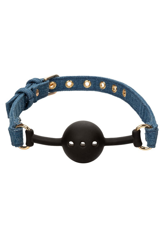 ♂ ♀ CalExotics Ride 'em Premium Denim Collection Ball Gag @ Happytoys Sexshop: Toys for Feeling Happy & Easy 😊