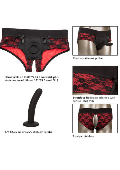 ♀ CalExotics Scandal Crotchless Pegging Panty Set L/XL