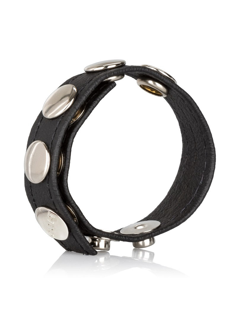 ♂ CalExotics COLT Leather C/B Strap 5-Snap Fastener Cock /  Ball ring