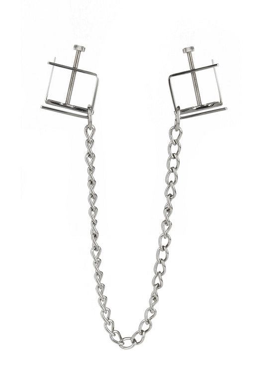 ♂ Mr. Steel Press Nipple Clamps With Chain