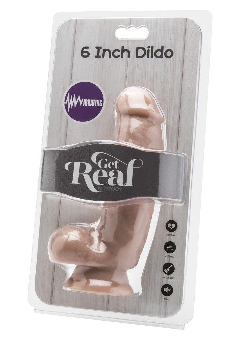 ToyJoy Get Real Dildo 6' with Balls Vibrator @ Happytoys Sexshop: Toys for Feeling Happy & Easy 😊